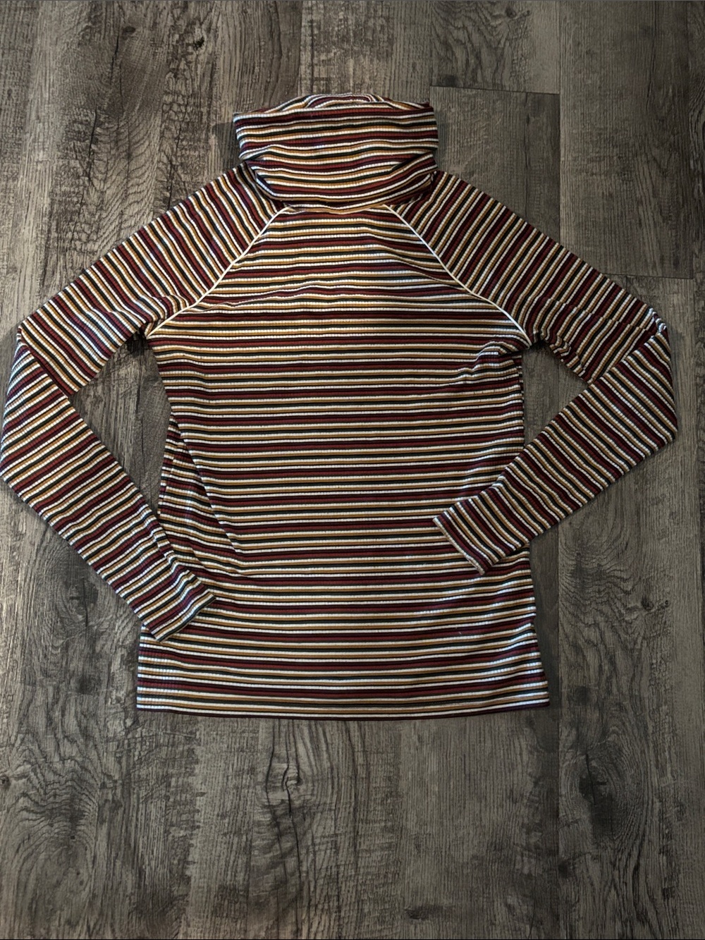 Camp Collection Turtleneck Long-Sleeve - Striped - Size Large